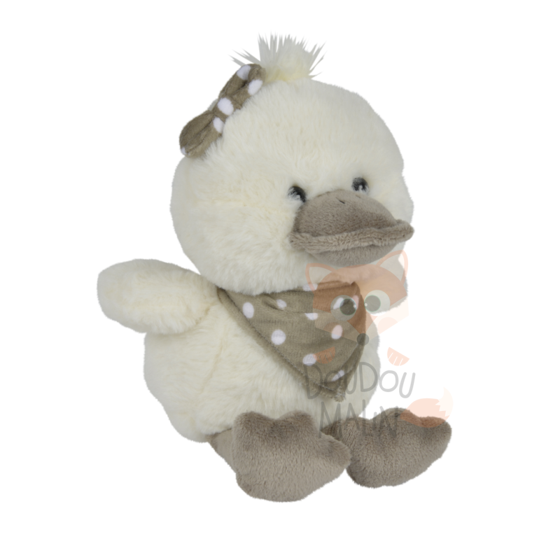  soft toy duck white grey bandana 